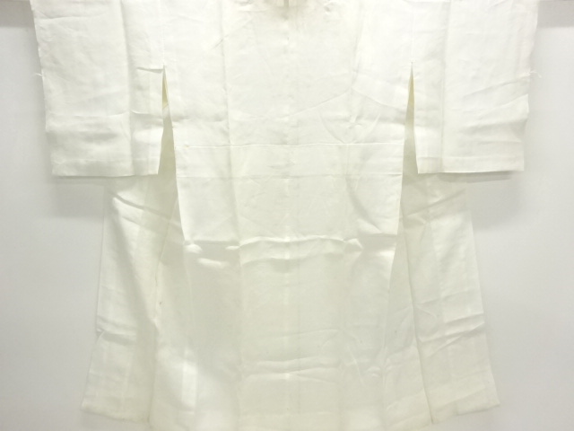 アンティーク　本麻透かし織　流水に花模様長襦袢